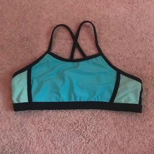 blue bathing suit top